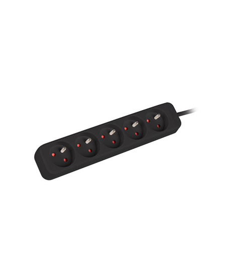 Lanberg Cable Power Strip, 5X French Outlets Quality-Grade Copper, 3 m | PS0-05E-0300-BK