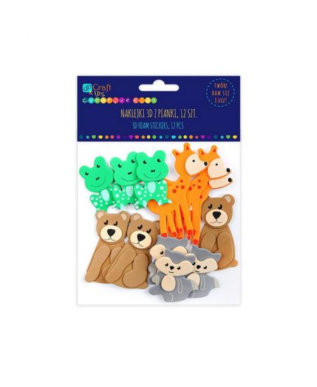 Lipdukai 3D iš putų MIŠKO ŽVĖRYS, 12vnt