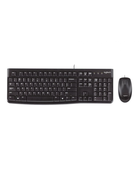 Logitech | Desktop MK120 | Wired keyboard | USB | Mouse included | US | Black