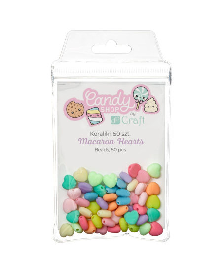 Karoliukai akriliniai ŠIRDUTĖS 50vnt.