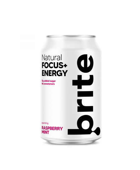 Energinis gėrimas BRITE, aviečių ir mėtų skonio, 330 ml, skardinė