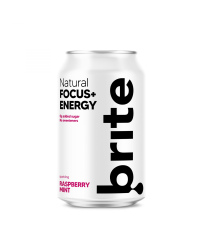 Energinis gėrimas BRITE, aviečių ir mėtų skonio, 330 ml, skardinė