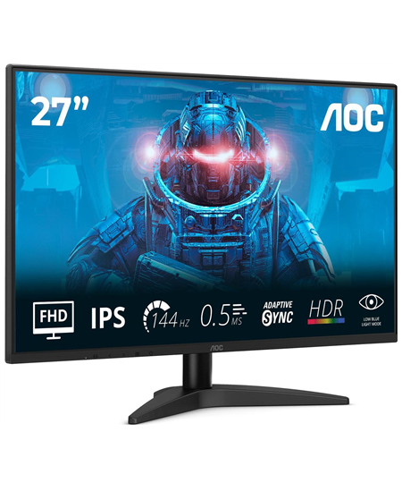 AOC | 27B36X | 27 " | IPS | FHD | 16:9 | 144 Hz | 4 ms | 1920 x 1080 pixels | 300 cd/m² | HDMI ports quantity 1 | Black