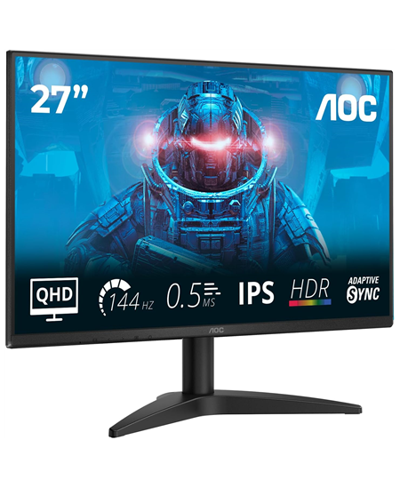 AOC | Q27B36X | 27 " | IPS | QHD | 16:9 | 144 Hz | 4 ms | 2560 x 1440 pixels | 300 cd/m² | HDMI ports quantity 1 | Black
