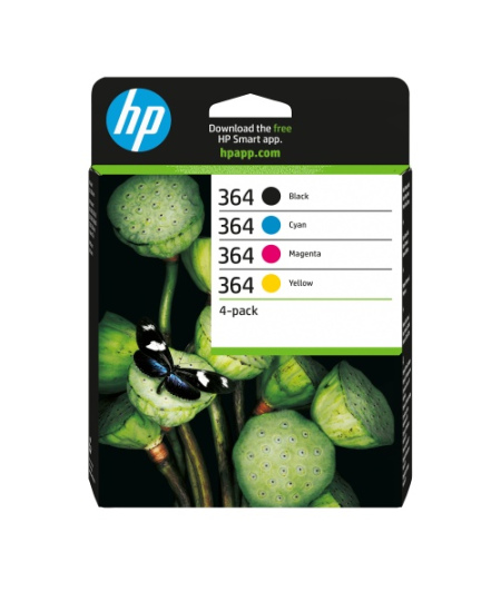 HP 364 4-Pack (N9J73AE) Rašalinių kasečių komplektas, C/M/Y/BK