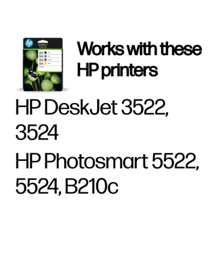 HP 364 4-Pack (N9J73AE) Rašalinių kasečių komplektas, C/M/Y/BK