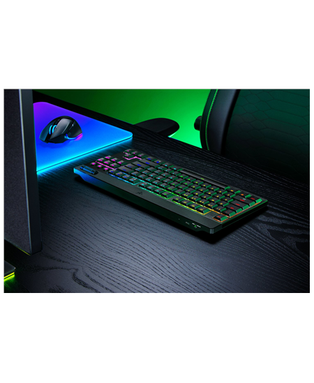 Razer | BlackWidow V4 Low-Profile HyperSpeed | Keyboard | Wireless | US | Bluetooth | Black | Orange Switches