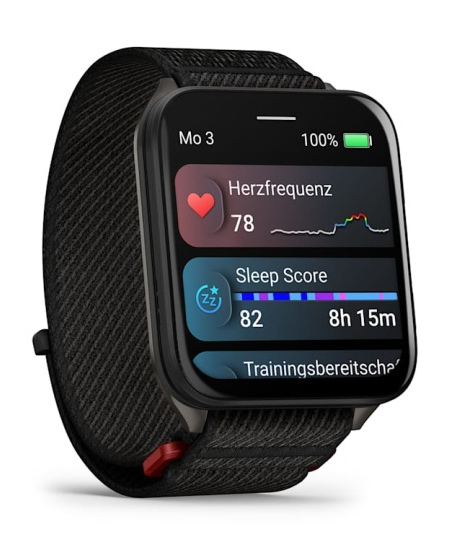 Garmin Venu X1 Išmanusis laikrodis Black, Slate Titanium Caseback / Black ComfortFit Nylon Band