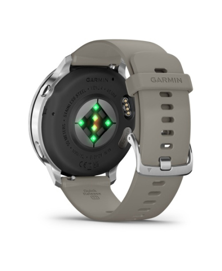 Garmin Venu 4 Išmanusis laikrodis 45 mm Silver / Silver Gray Silicone Band