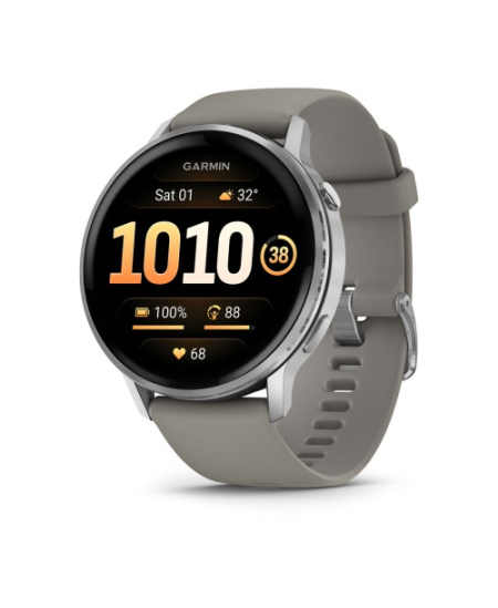 Garmin Venu 4 Išmanusis laikrodis 45 mm Silver / Silver Gray Silicone Band