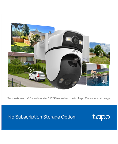 TP-LINK | Dual Lens Security Wi-Fi Camera | Tapo C545D | Dome | 3 MP | 6mm | IP66 | H.264 | MicroSD, up to 512 GB