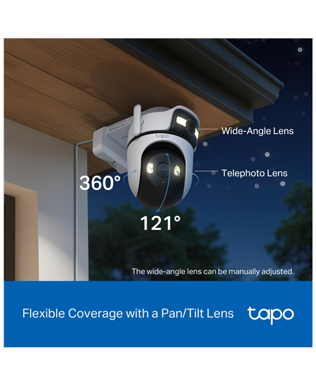 TP-LINK | Dual Lens Security Wi-Fi Camera | Tapo C545D | Dome | 3 MP | 6mm | IP66 | H.264 | MicroSD, up to 512 GB
