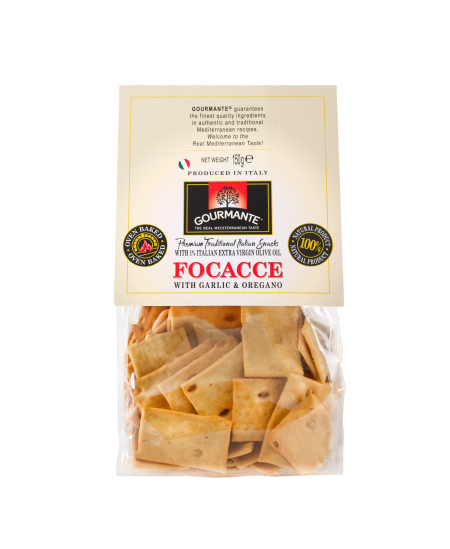 Krekeriai Focacce GOURMANTE, su pomidorais ir paprika, 150 g