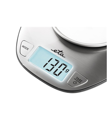 ETA Kitchen scale ETA677890000 Dori Maximum weight (capacity) 5 kg, Graduation 1 g, Display type LCD, Stainless steel