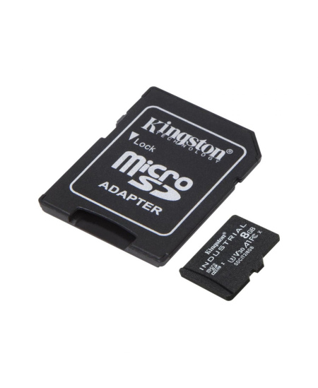 Kingston | UHS-I | 8 GB | microSDHC/SDXC Industrial Card | Flash memory class Class 10, UHS-I, U3, V30, A1 | SD Adapter