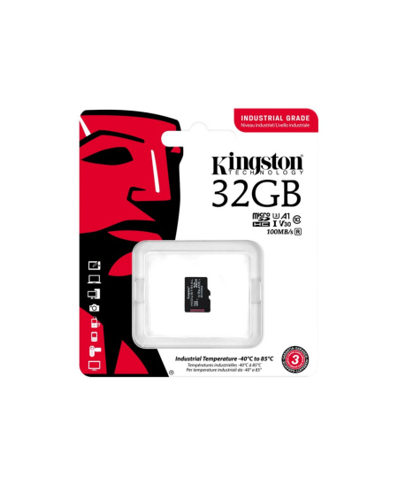 Kingston | UHS-I | 32 GB | microSDHC/SDXC Industrial Card | Flash memory class Class 10, UHS-I, U3, V30, A1