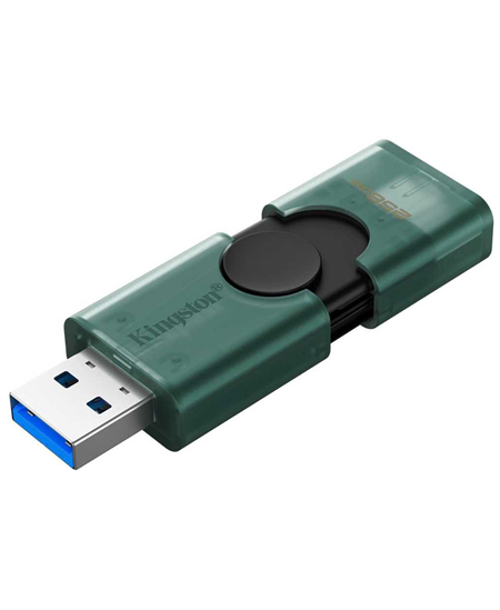 Kingston USB Flash Drive | DataTraveler Duo | 256 GB | USB Type-A and USB Type-C | Black/Green
