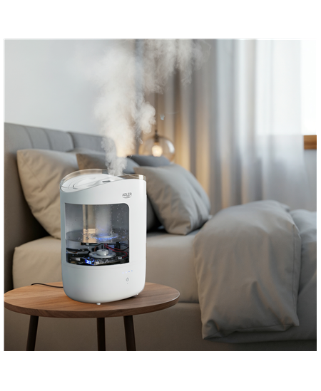 Adler Humidifier | AD 7971 | 30 W | Water tank capacity 5 L | Ultrasonic | Humidification capacity 100-250 ml/hr | White