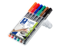 Permanentinių žymeklių rinkinys STAEDTLER Lumocolor 318, 6 spalvos