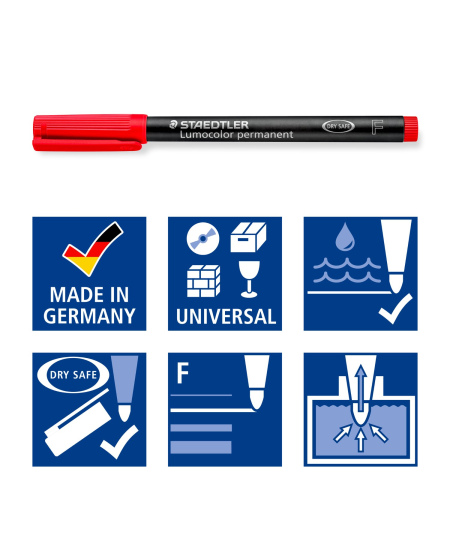 Permanentinių žymeklių rinkinys STAEDTLER Lumocolor 318, 6 spalvos