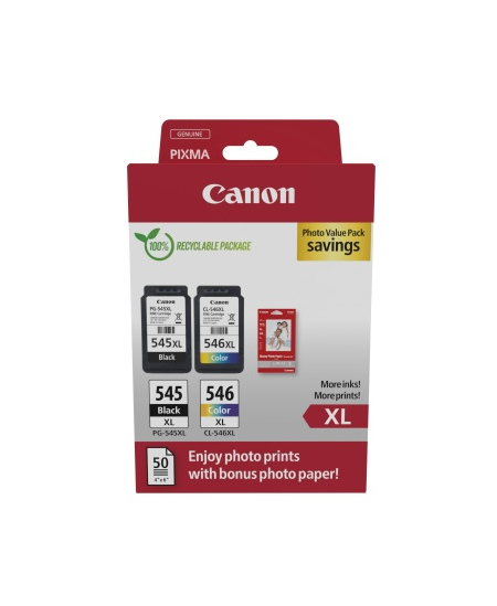 Canon PG-545XL/CL-546XL (8286B011) Photo value pack Rašalinių kasečių komplektas, BK/CMY