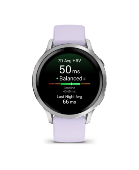 Garmin Venu 4 Išmanusis laikrodis 41 mm Silver / Periwinkle Silicone Band