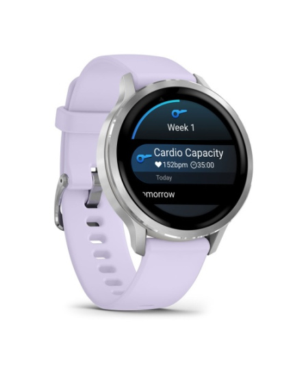 Garmin Venu 4 Išmanusis laikrodis 41 mm Silver / Periwinkle Silicone Band