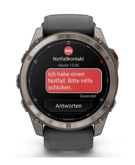 Garmin Fenix 8 Pro Išmanusis laikrodis 51 mm AMOLED Sapphire, Titanium, Graphite/Black silicone band