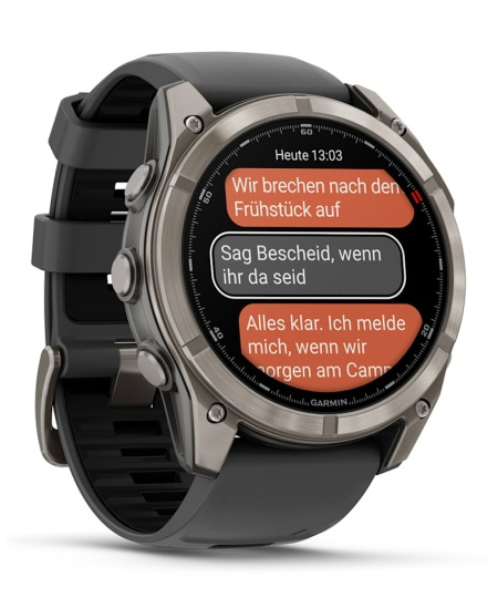 Garmin Fenix 8 Pro Išmanusis laikrodis 51 mm AMOLED Sapphire, Titanium, Graphite/Black silicone band