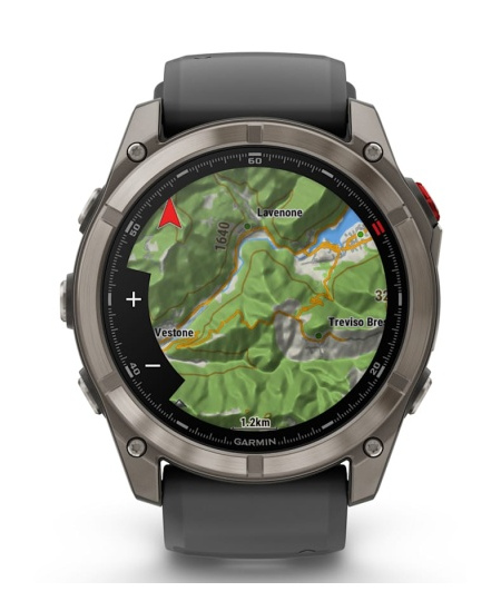 Garmin Fenix 8 Pro Išmanusis laikrodis 51 mm AMOLED Sapphire, Titanium, Graphite/Black silicone band