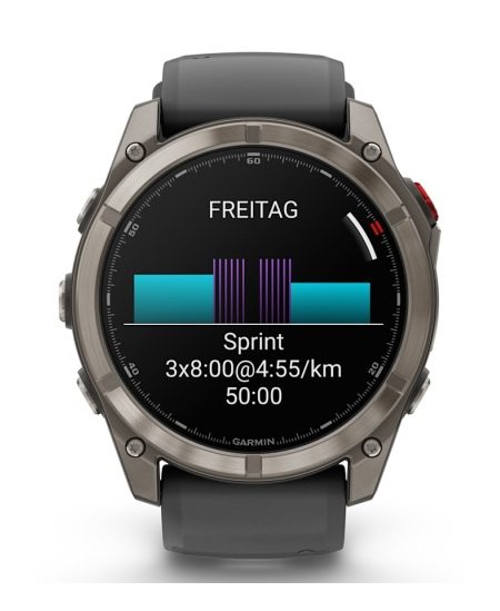 Garmin Fenix 8 Pro Išmanusis laikrodis 51 mm AMOLED Sapphire, Titanium, Graphite/Black silicone band