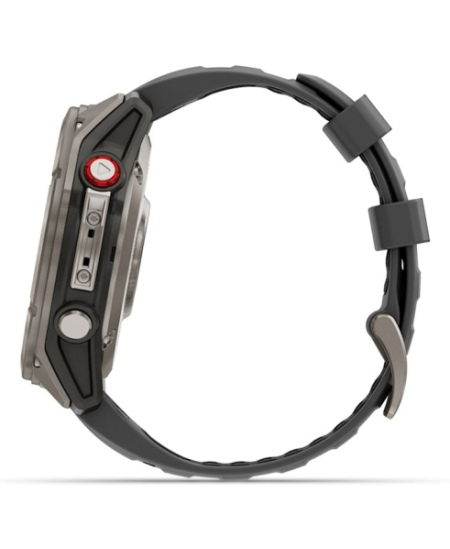 Garmin Fenix 8 Pro Išmanusis laikrodis 51 mm AMOLED Sapphire, Titanium, Graphite/Black silicone band