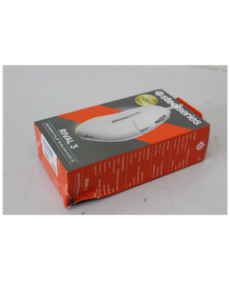 SALE OUT. Steelseries Rival 3 Gen 2 Gaming Mouse, White | SALE OUT. SteelSeries Gaming Mouse | Rival 3 Gen 2 | Wired | White | D