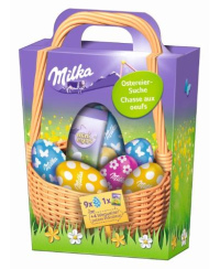 Šokaladinių saldainių rinkinys MILKA Egg Hunt Basket, 162 g
