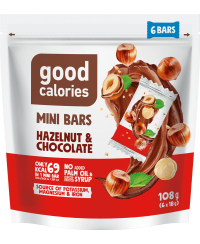 Mini datulių batonėliai GOOD CALORIES, su riešutais ir šokoladu, 108 g