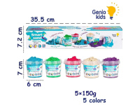 Kinetinio smėlio rinkinys Genio Kids "Smart Sand", 5 spalvos, 750 g