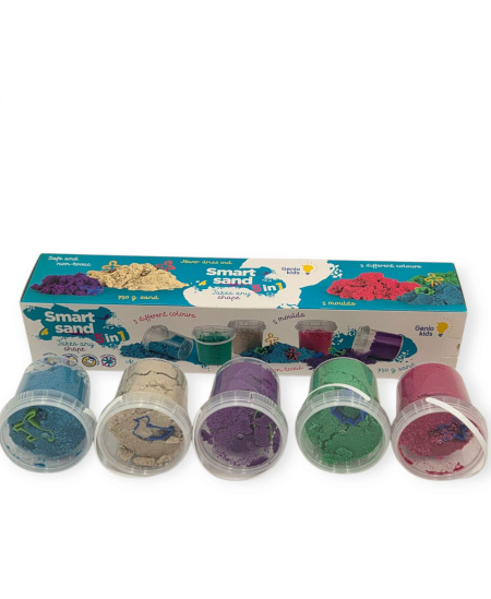 Kinetinio smėlio rinkinys Genio Kids "Smart Sand", 5 spalvos, 750 g