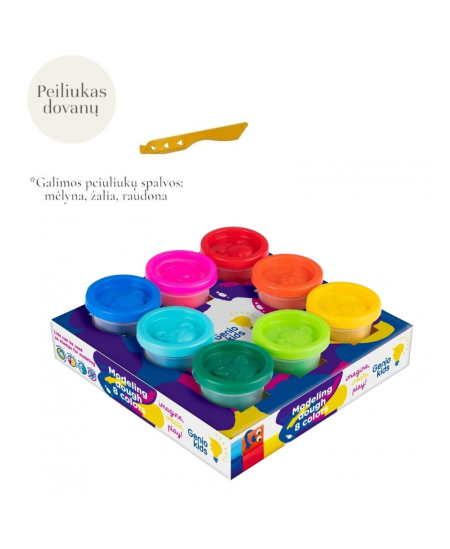 Natūralus plastilinas-modelinas GENIO KIDS, 8 spalvos