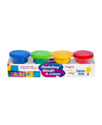 GENIO KIDS Natūralus plastilinas - modelinas, 4 spalvos