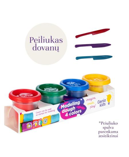 Natūralus plastilinas-modelinas GENIO KIDS, 4 spalvos