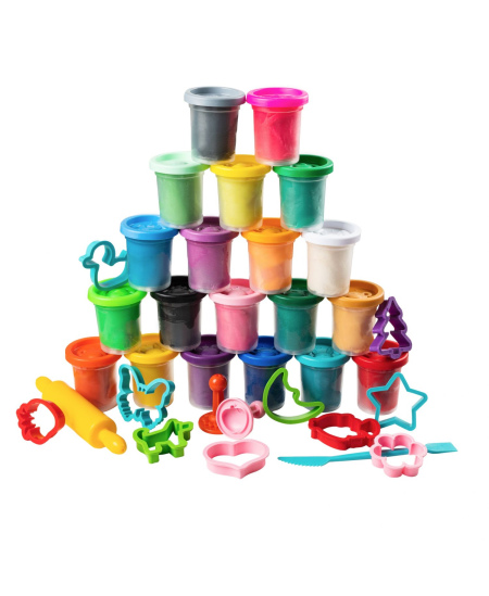 Kūrybinis natūralaus plastilino-modelino rinkinys Fantazijų puokštė GENIO KIDS, 20 spalvų