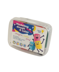 Genio kids plastilinas - modelinas 6 spalvos su formelėmis