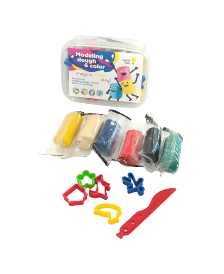 Natūralus plastilinas-modelinas GENIO KIDS su formelėmis, 6 spalvos