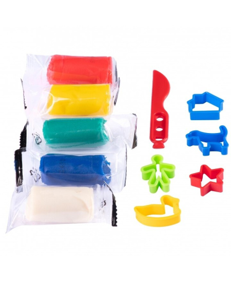 Natūralus plastilinas-modelinas GENIO KIDS su formelėmis, 6 spalvos