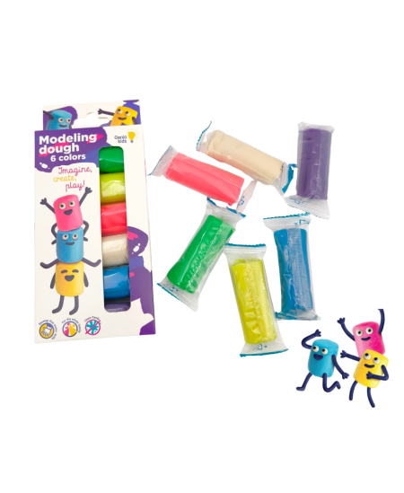 Kūrybinis modelino rinkinys GENIO KIDS, 6 spalvos