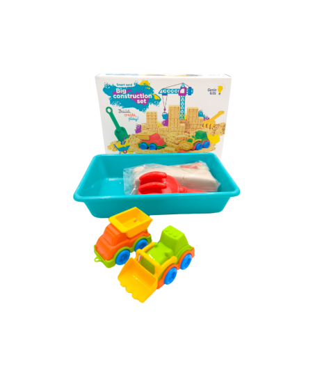 Rinkinys GENIO KIDS išmanusis smėlis su smėliadėže Big Construction, 1 kg
