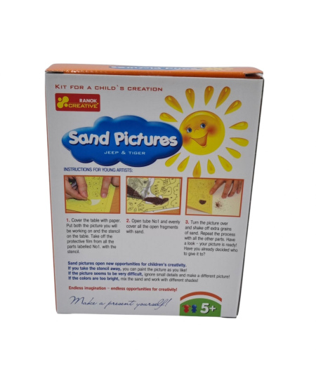 Kūrybinis rinkinis Piešimas smėliu Žuvytė ir Žirafa RANOK, 2 paveiksliukai