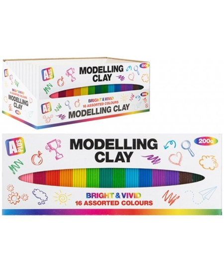 Plastilino rinkinys BRIGHT & VIVID, 16 spalvų, 200 g