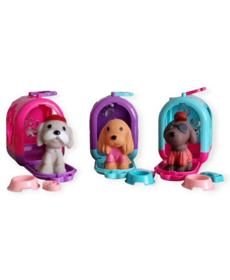 Žaislas Cute Pet gyvūnėlis su nameliu ir priedais, 9 cm