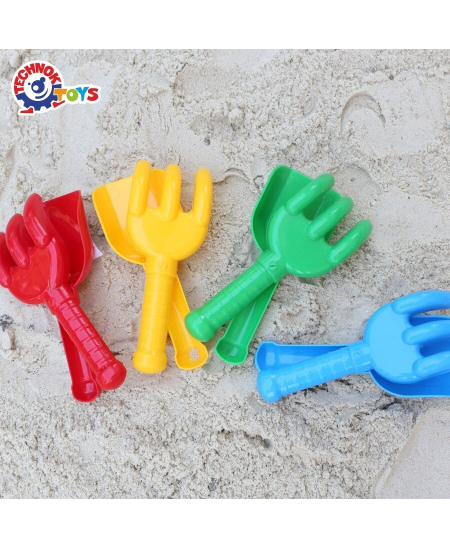 Smėlio žaislų rinkinys TECHNOK grėbliukas kastuvėlis, 2 vnt.